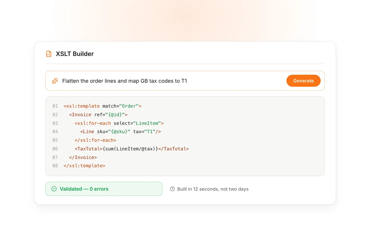 AI-powered XSLT, built in