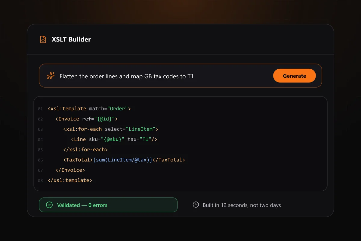 AI-powered XSLT, built in