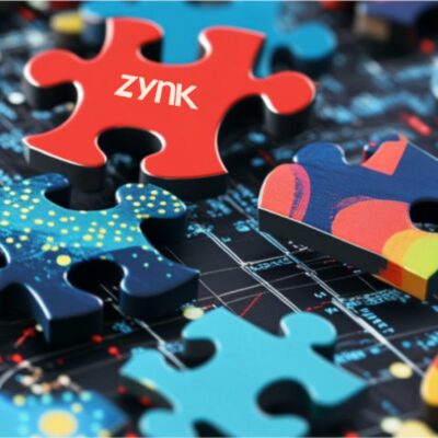 Image with scattered jigsaw pieces and a Zynk - the data integration experts logo printed on the piece