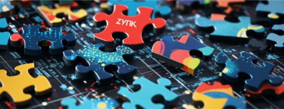 Image with scattered jigsaw pieces and a Zynk - the data integration experts logo printed on the piece